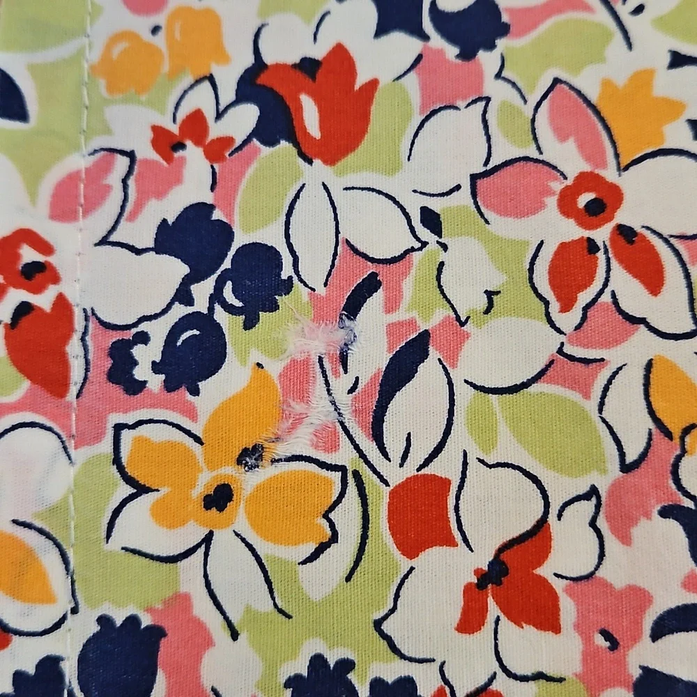 Tommy Hilfiger Floral Pink Navy Red Cotton Twin Flat Sheet